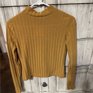 Olivia Rae Mustard Ribbed Long Sleeve Top